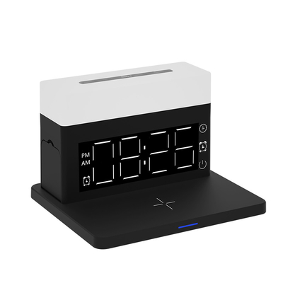 15W Fast Charge 4 In 1 Lamp Mood Light Wireless Charging 4In1 Wireless Charger With Alarm Clock