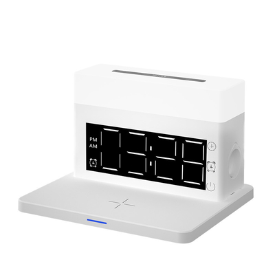 15W Fast Charge 4 In 1 Lamp Mood Light Wireless Charging 4In1 Wireless Charger With Alarm Clock